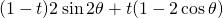 (1-t)2\sin 2\theta+t(1-2\cos\theta)